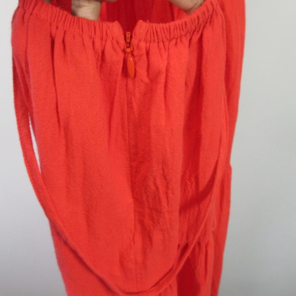 RNWY Runaway Remy Maxi Tank Dress XXL Orange Cotton Tiered Tie Boho Summer 510 - Picture 9 of 12